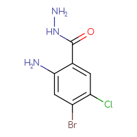 Chemical structure of 2-amino-4-bromo-5-chlorobenzohydrazide - CSSB06790077074