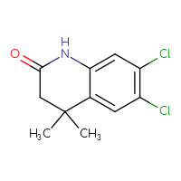 Chemical structure of 6,7-dichloro-4,4-dimethyl-1,2,3,4-tetrahydroquinolin-2-one - CSSB00011091941