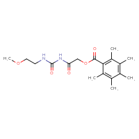 Chemical structure of 2-{[(2-methoxyethyl)carbamoyl]amino}-2-oxoethyl 2,3,4,5,6-pentamethylbenzoate - CSSB00000722439