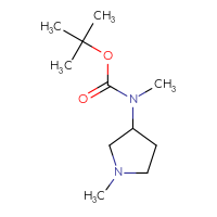 Chemical structure of tert-butyl N-methyl-N-(1-methylpyrrolidin-3-yl)carbamate - CSSB00012361153