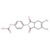 Chemical structure of 4-(5,6-dimethyl-1,3-dioxo-2,3,3a,4,7,7a-hexahydro-1H-isoindol-2-yl)phenyl acetate - CSSB00160277135