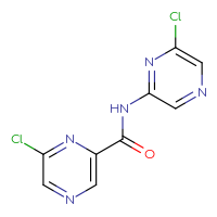 Chemical structure of 6-chloro-N-(6-chloropyrazin-2-yl)pyrazine-2-carboxamide - CSSB00024074973
