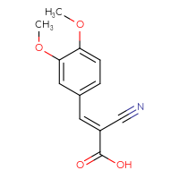 Chemical structure of (2E)-2-cyano-3-(3,4-dimethoxyphenyl)prop-2-enoic acid - CSSB00025770252