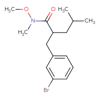 Chemical structure of 2-[(3-bromophenyl)methyl]-N-methoxy-N,4-dimethylpentanamide - CSSB02021432198