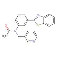 Chemical structure of N-[3-(1,3-benzothiazol-2-yl)phenyl]-N-[(pyridin-3-yl)methyl]acetamide - CSSB00121624816