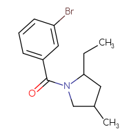 Chemical structure of 1-(3-bromobenzoyl)-2-ethyl-4-methylpyrrolidine - CSSB00017967237
