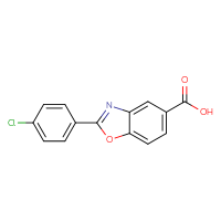 Chemical structure of 2-(4-chlorophenyl)-1,3-benzoxazole-5-carboxylic acid - CSSB00001320021