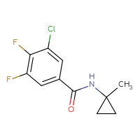 Chemical structure of 3-chloro-4,5-difluoro-N-(1-methylcyclopropyl)benzamide - CSSB06469146474