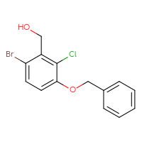 Chemical structure of [3-(benzyloxy)-6-bromo-2-chlorophenyl]methanol - CSSB02125887214