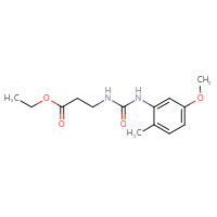 Chemical structure of ethyl 3-{[(5-methoxy-2-methylphenyl)carbamoyl]amino}propanoate - CSSB01410047687