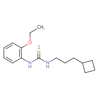 Chemical structure of 3-(3-cyclobutylpropyl)-1-(2-ethoxyphenyl)thiourea - CSSB21432526655