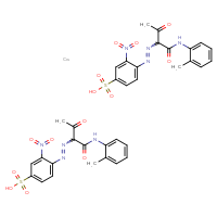 Chemical structure of bis(4-(2-{1-[(2-methylphenyl)carbamoyl]-2-oxopropyl}diazen-1-yl)-3-nitrobenzene-1-sulfonic acid) calcium - CSSB20963195672