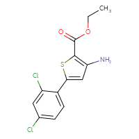 Chemical structure of ethyl 3-amino-5-(2,4-dichlorophenyl)thiophene-2-carboxylate - CSSB00000682884