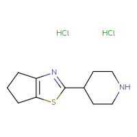 Chemical structure of 4-{4H,5H,6H-cyclopenta[d][1,3]thiazol-2-yl}piperidine dihydrochloride - CSSB14929179956