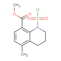 Chemical structure of methyl 1-(chlorosulfonyl)-5-methyl-1,2,3,4-tetrahydroquinoline-8-carboxylate - CSSB21224775206