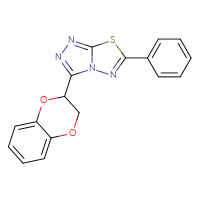 Chemical structure of 3-(2,3-dihydro-1,4-benzodioxin-2-yl)-6-phenyl-[1,2,4]triazolo[3,4-b][1,3,4]thiadiazole - CSSB00121637996