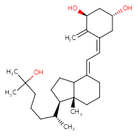 Chemical structure of (1R,3S,5Z)-5-{2-[(1R,4E,7aR)-1-[(2R)-6-hydroxy-6-methylheptan-2-yl]-7a-methyl-octahydro-1H-inden-4-ylidene]ethylidene}-4-methylidenecyclohexane-1,3-diol - CSSB00121572574