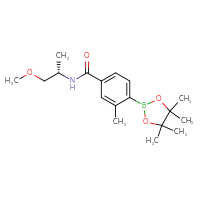 Chemical structure of N-[(2S)-1-methoxypropan-2-yl]-3-methyl-4-(4,4,5,5-tetramethyl-1,3,2-dioxaborolan-2-yl)benzamide - CSSB02526779457