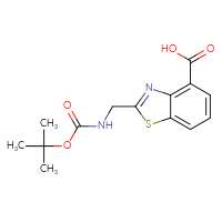 Chemical structure of 2-({[(tert-butoxy)carbonyl]amino}methyl)-1,3-benzothiazole-4-carboxylic acid - CSSB06744501980