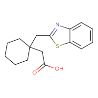 Chemical structure of 2-{1-[(1,3-benzothiazol-2-yl)methyl]cyclohexyl}acetic acid - CSSB00000697455