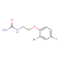 Chemical structure of [2-(2-bromo-4-fluorophenoxy)ethyl]urea - CSSB03555166980