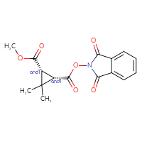 Chemical structure of rac-1-(1,3-dioxo-2,3-dihydro-1H-isoindol-2-yl) 2-methyl (1R,2S)-3,3-dimethylcyclopropane-1,2-dicarboxylate - CSSB17484203986