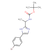 Chemical structure of tert-butyl N-{1-[5-(4-bromophenyl)-1H-imidazol-2-yl]ethyl}carbamate - CSSB00033173017