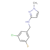 Chemical structure of N-[(3-chloro-5-fluorophenyl)methyl]-1-methyl-1H-pyrazol-3-amine - CSSB00006810136