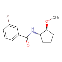 Chemical structure of 3-bromo-N-[(1S,2S)-2-methoxycyclopentyl]benzamide - CSSB06279339812