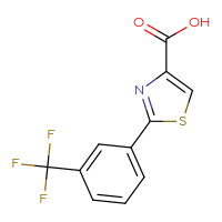 Chemical structure of 2-[3-(trifluoromethyl)phenyl]-1,3-thiazole-4-carboxylic acid - CSSB00000409362