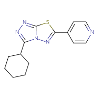 Chemical structure of 4-{3-cyclohexyl-[1,2,4]triazolo[3,4-b][1,3,4]thiadiazol-6-yl}pyridine - CSSB00132787819