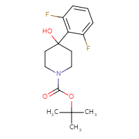 Chemical structure of tert-butyl 4-(2,6-difluorophenyl)-4-hydroxypiperidine-1-carboxylate - CSSB00042911441