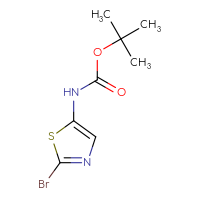 Chemical structure of tert-butyl N-(2-bromo-1,3-thiazol-5-yl)carbamate - CSSB00009892589