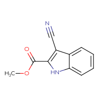 Chemical structure of methyl 3-cyano-1H-indole-2-carboxylate - CSSB00010499269