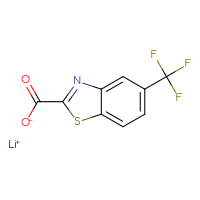 Chemical structure of lithium(1+) 5-(trifluoromethyl)-1,3-benzothiazole-2-carboxylate - CSSB03496549436