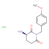 Chemical structure of (3R)-3-amino-1-[(4-methoxyphenyl)methyl]piperidine-2,6-dione hydrochloride - CSSB21227830639