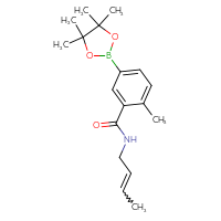 Chemical structure of N-(but-2-en-1-yl)-2-methyl-5-(4,4,5,5-tetramethyl-1,3,2-dioxaborolan-2-yl)benzamide - CSSB02522226626