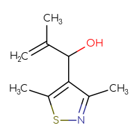 Chemical structure of 1-(3,5-dimethyl-1,2-thiazol-4-yl)-2-methylprop-2-en-1-ol - CSSB06618958747