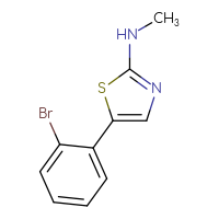 Chemical structure of 5-(2-bromophenyl)-N-methyl-1,3-thiazol-2-amine - CSSB00013641191