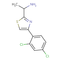 Chemical structure of 1-[4-(2,4-dichlorophenyl)-1,3-thiazol-2-yl]ethan-1-amine - CSSB00000689266