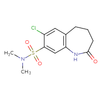 Chemical structure of 7-chloro-N,N-dimethyl-2-oxo-2,3,4,5-tetrahydro-1H-1-benzazepine-8-sulfonamide - CSSB02020390710