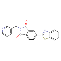 Chemical structure of 5-(1,3-benzothiazol-2-yl)-2-[(pyridin-3-yl)methyl]-2,3-dihydro-1H-isoindole-1,3-dione - CSSB00132457444