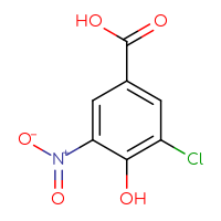 Chemical structure of 3-chloro-4-hydroxy-5-nitrobenzoic acid - CSSB00015807812