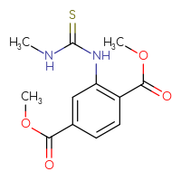 Chemical structure of 1,4-dimethyl 2-[(methylcarbamothioyl)amino]benzene-1,4-dicarboxylate - CSSB21432497726