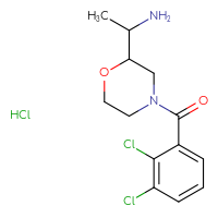 Chemical structure of 1-[4-(2,3-dichlorobenzoyl)morpholin-2-yl]ethan-1-amine hydrochloride - CSSB00000721609