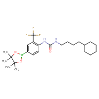 Chemical structure of 1-(4-cyclohexylbutyl)-3-[4-(4,4,5,5-tetramethyl-1,3,2-dioxaborolan-2-yl)-2-(trifluoromethyl)phenyl]urea - CSSB21332121560