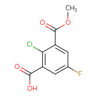 Chemical structure of 2-chloro-5-fluoro-3-(methoxycarbonyl)benzoic acid - CSSB00135106872