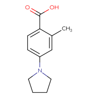 Chemical structure of 2-methyl-4-(pyrrolidin-1-yl)benzoic acid - CSSB00011615864