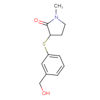 Chemical structure of 3-{[3-(hydroxymethyl)phenyl]sulfanyl}-1-methylpyrrolidin-2-one - CSSB00000734056