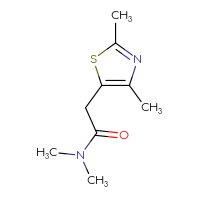 Chemical structure of 2-(2,4-dimethyl-1,3-thiazol-5-yl)-N,N-dimethylacetamide - CSSB01991036524